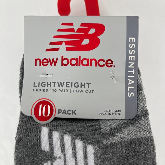 New Balance Womens Socks Low Cut Sz 4-10 Lightweight 10 Pr Gray White Stretch - Picture 3 of 7